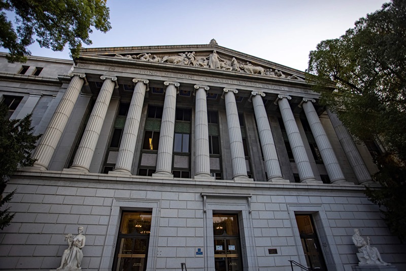 Facade of court house building